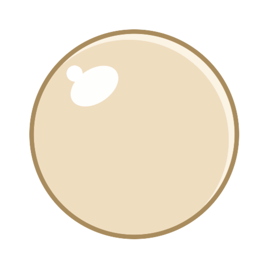 A marble: a pale sphere with a bright highlight.